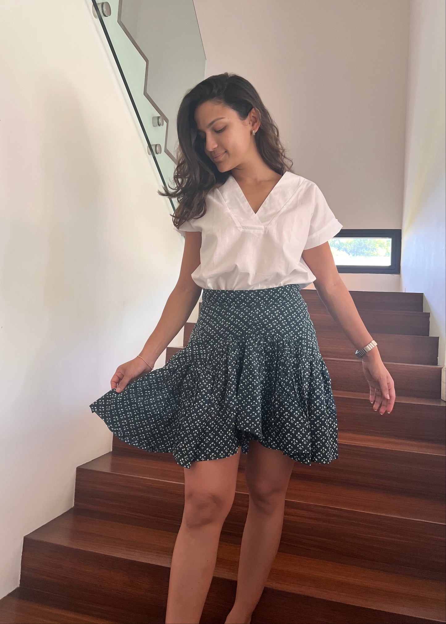 Isa Koi Embroidered Short Skirt