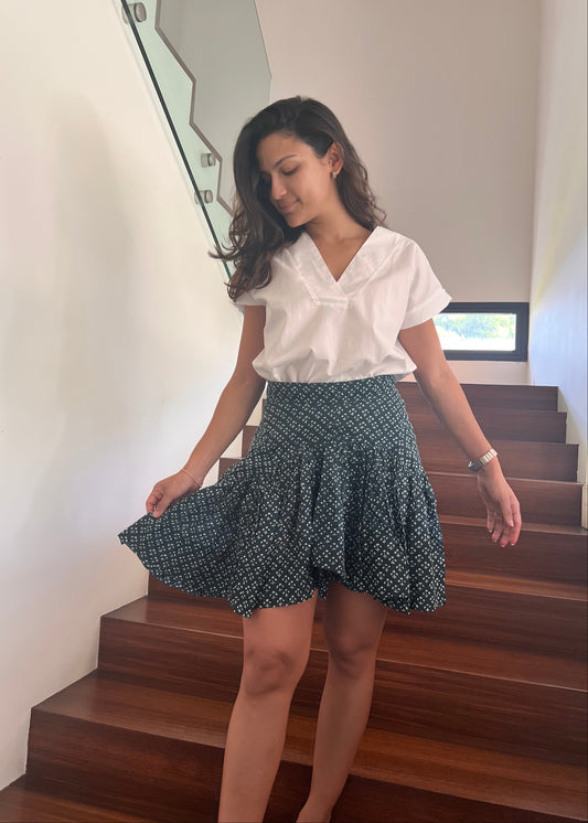 Isa Koi Embroidered Short Skirt