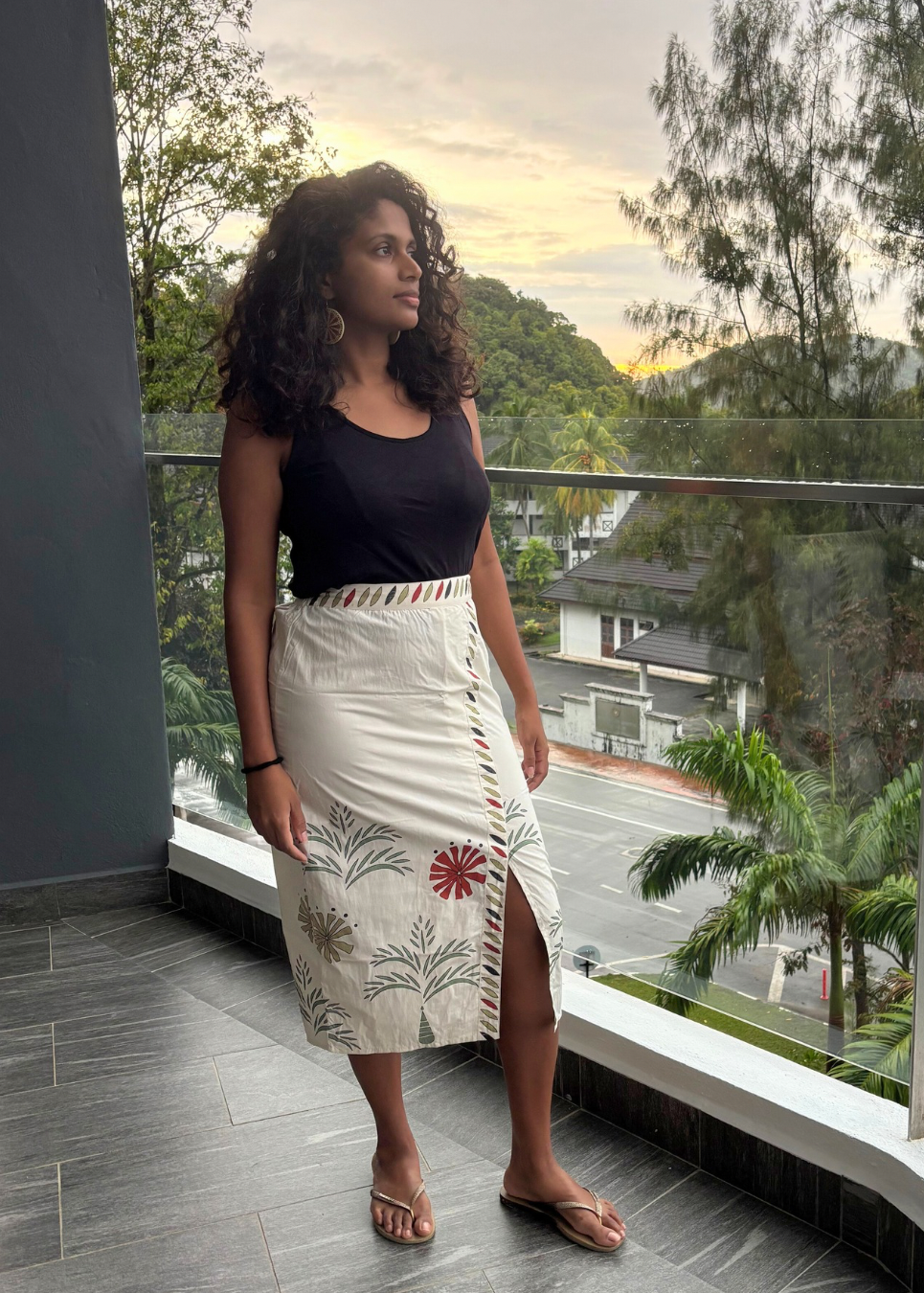 Dessert Palm Organic Midi Skirt