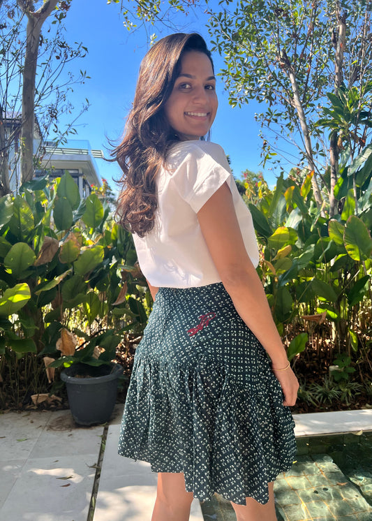 Isa Koi Embroidered Short Skirt