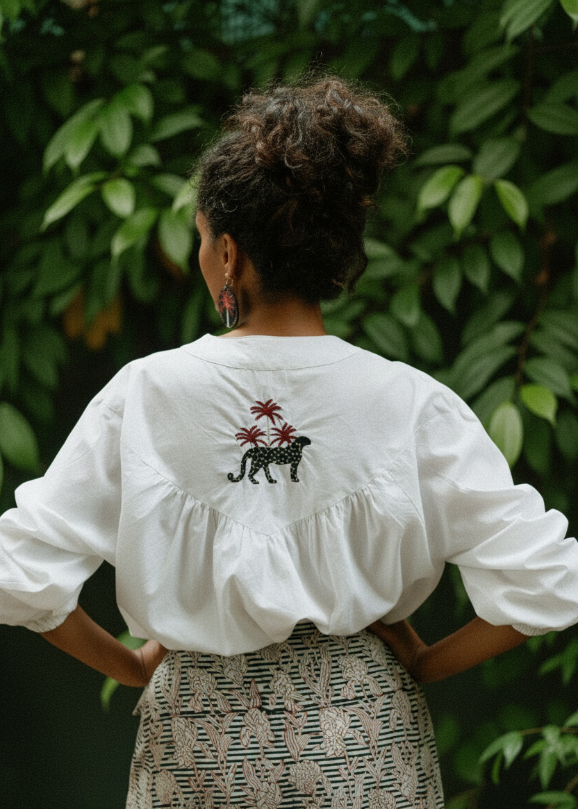 Marseille Embroidered Palm Top